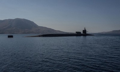 The Ohio-class guided-missile submarine USS Florida sails in the Mediterranean Sea near Greece, Oct. 15, 2019